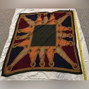 Paloma Picasso 100% Silk Multicolor Scarf with Chain Design